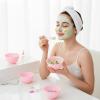 Silicone Mixing Bowls for Face Mask: 3 Sizes Pink Plastic Facial Mud Bowls Set Reusable Stackable Esthetician Tool for Women Home Salon Spa Face Skincare view 4
