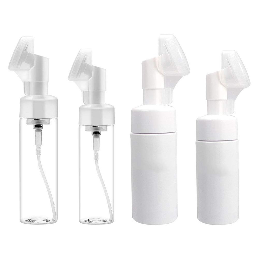 4pcs Brush Head Bottle Manual Face Brush Face Cleansing Brush Cosmetic Bottle