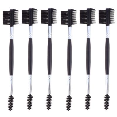 SOLUSTRE 6pcs Double Eyebrow and Eyelash Grooming Brush for Lashes and Brows Includes Eyelash Comb and Control Brush for Everyday Use and Sharing Friends