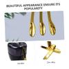 SOLUSTRE 5pcs Golden Makeup Spoon for Eye Cream Face Mask Zinc Alloy Beauty Scoop for Even Application and Sampling for Travel view 3