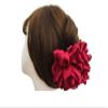 Fodattm Women Lady Large Imitation Silk Satin Flower Hair Clips Hair Claw Hair Clamp Elegant Beauty Ribbon Jaw Clip Headwear Hair Jewelry (Rose red) view 3