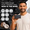 Bossman 3-Pack 4-in-1 Charcoal Soap Bar (4 oz)  Bar Soap for Men  All-Natural Beard Wash, Shampoo, Body Wash & Shaving Solution  Lavender & Patchouli Scent view 4