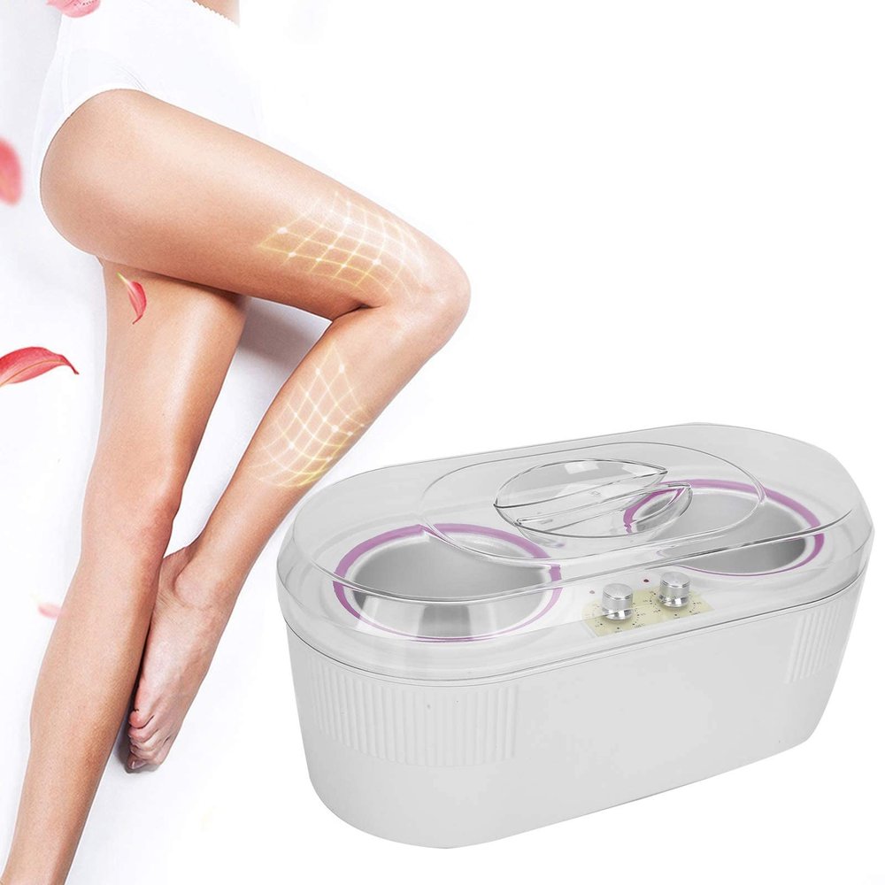 Wax Warmer for Hair Removal, Double Wax Heater Hair Removal Kit Professional Wax Pot Warmer For Women Men Hard Wax Beans Warmer Wax Heater Paraffin Wax Machine for Hand and Feet (US)