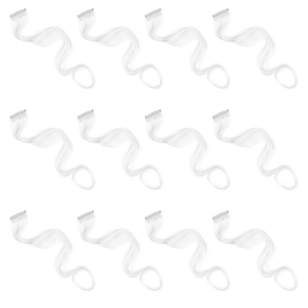 SOLUSTRE 12pcs Curly Hair Extension for Women High Temperature for Daily Dress up Parties Festivals and Special Occasions