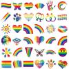 Ooopsiun 40 Sheets Rainbow Temporary Tattoos - Pride Tattoos Butterfly/Flower/Heart/Rainbow Tattoos for Pride Festivals (Rainbow 1) view 1