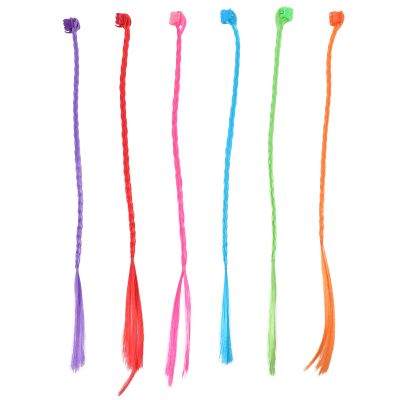 18pcs Nylon Braided Headband Hair Extensions Clip Braided Hair Clip Kids Barrettes for Hair Kids Hair Extensions Straight Wig Girl Child Party Supplies
