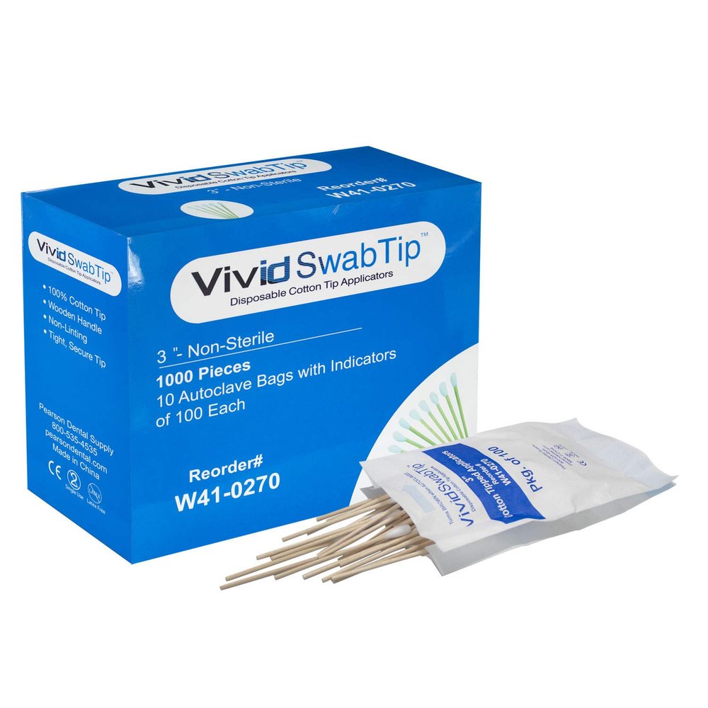 Cotton Buds 1000 count,3 inch Wooden Cotton Swabs Non-Sterile,Cotton Tipped Applicators with Wooden Handle for Home,Hospital,Clinic