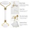 HOTACE Jade Roller Gua Sha Set Natural Jade Stone Roller for Face Beauty Facial Roller Massager Tools Face Slimming Lift Anti Wrinkle Skin Care Tools-White Jade view 4
