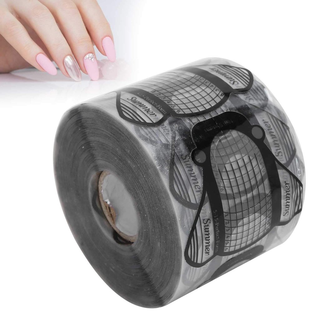 500Pcs/Roll Nail Forms Self-adhesive Nail Extension Sticker PVC Decoration Nail Art Accessories, Nail Forms For Acrylic UV Gel Nails Extension Nail Art Form Sticker Guide