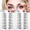 22 Pairs 4D Eyebrow Tattoo Sticker - Nature False Brows Hair-Like Authentic Long Lasting Waterproof Temporary Tattoo for Grooming Shaping (Black) view 1