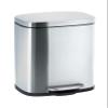 WENKO Leno Pedal Bin Stainless Steel Cosmetic Bin 5 L Matt Silver 21.5 x 19 x 29.5 cm view 1