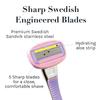 AOA Studio Women's 5-Blade 7pc Kit Including 1pc Handle 5pcs Five-Blade Heads from Swedish1pcs Stainless Steel Shower Hook Hydrating Aloe and Vitamin E Strip Cleanest, Closest, Comfortable Shave view 4