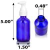 2 oz / 60 ml Cobalt Glass Boston Round Bottle with White Lotion Pump (12 Pack) view 2