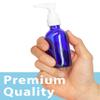 2 oz / 60 ml Cobalt Glass Boston Round Bottle with White Lotion Pump (12 Pack) view 4