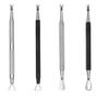 AKOAK 4 Pcs Stainless Steel Dead Skin Push Two-Headed Small Steel Push Professional Nail Knife Cuticle Removal Beauty Manicure Care Tools view 1
