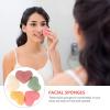 5pcs Heart Shape Face Cleansing Sponges Natural Gentle Exfoliating Puff for Deep Cleansing for Makeup Removal and Skin Care Reusable and Easy to Use view 3
