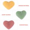 5pcs Heart Shape Face Cleansing Sponges Natural Gentle Exfoliating Puff for Deep Cleansing for Makeup Removal and Skin Care Reusable and Easy to Use view 4