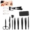 Eyebrow Grooming Suit Kits, Stainless Steel Eyebrow Scissors Utility Tools, Professional Eyebrow Tweezers, Shaping Razor, Pen, Brush, DIY Shape Card for Women 13 PCS view 1