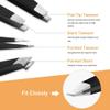 Eyebrow Grooming Suit Kits, Stainless Steel Eyebrow Scissors Utility Tools, Professional Eyebrow Tweezers, Shaping Razor, Pen, Brush, DIY Shape Card for Women 13 PCS view 3