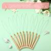 10 Pieces Wooden Hair Extension Loop Needle Kit Threader Wire Pulling Hook Tool and Bead Device Tool Black Loop Threader for Hair or Feather Extensions view 3