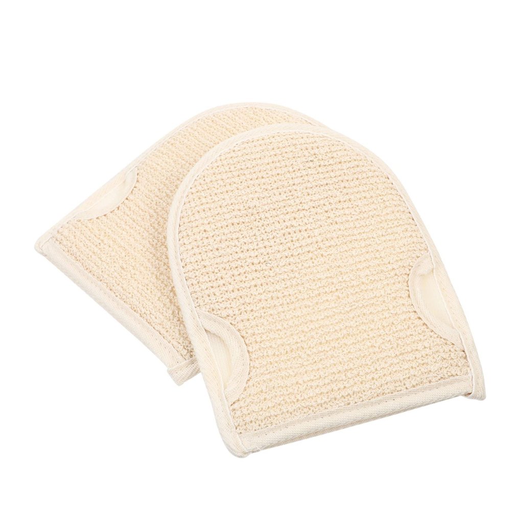 2pcs Cotton Linen Bath Towel Bath Scrubber for Body Exfoliating Sponge Pad Back Scrubbing Gloves Bath Accessories Shower Scrub Glove Exfoliating Mitt Texture Remover