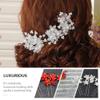 Beaupretty 4pcs U-shaped Hairpins Acrylic Flower Design Bridal Updo Hair Sticks Wedding Hair Accessories for Women and Pearl Hairpins for Celebrations and Parties view 3