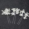 Beaupretty 4pcs U-shaped Hairpins Acrylic Flower Design Bridal Updo Hair Sticks Wedding Hair Accessories for Women and Pearl Hairpins for Celebrations and Parties view 4