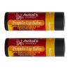 2 Double Sized Propolis and Beeswax Lip Balms with locally gathered Finger Lakes propolis in eco-friendly paperboard tubes view 1