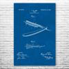 Shaving Straight Razor Poster Print, Barber Shop Decor, Barber Gift, Bathroom Wall Art, Shaving Gift, Fashion Decor Blueprint (20 inch x 30 inch) view 1