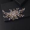 BERYUAN Beaded Hair Comb for Bride Bridal Hair Pieces Crystal Wedding Hair Accessory for Women and Girls Silver Cute Jewelry (Gold) view 1