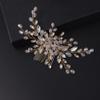BERYUAN Beaded Hair Comb for Bride Bridal Hair Pieces Crystal Wedding Hair Accessory for Women and Girls Silver Cute Jewelry (Gold) view 3