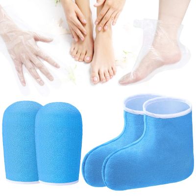 204 Piece Paraffin Wax Bath Set Paraffin Wax Mitts with Bath Liners Gloves and Booties, Plastic Bags Hand Mitts Terry Cloth Booties Foot Mitt