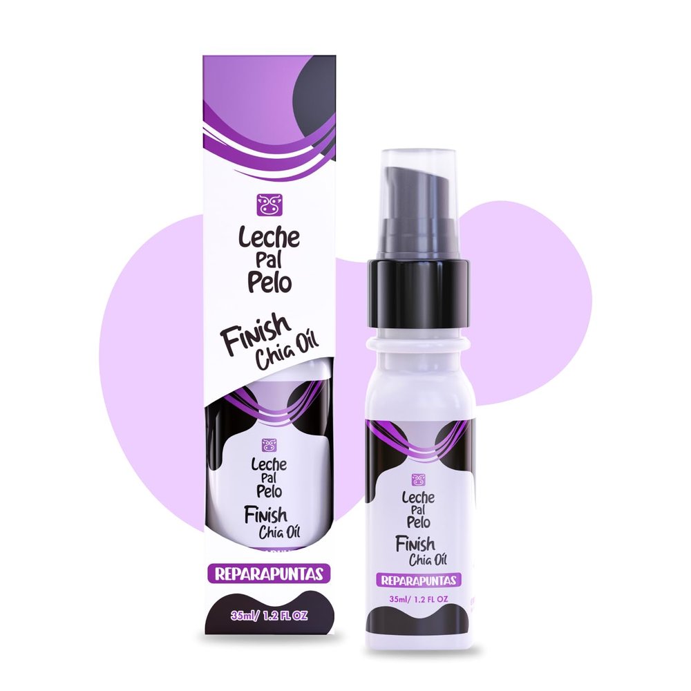 Leche Pal Pelo Chia Oil Split End Repair Treatment - Frizz Control, Non-Greasy Formula with Omega 3, Abyssinia, and Pro-V B-5 (1.2 fl.oz.)