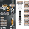 BIC Hybrid 5 Flex Refillable Men's Razor, 1 Weighted Handle and 10 Nano-Tech Titanium 5-Blade Refills with Precision Blade - Bundle of 1+10 view 1