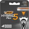 BIC Hybrid 5 Flex Men's Shaver Refills with 5 Moveable Nano-Tech Titanium Coated Razor Blades - Box of 4 Cartridges view 1