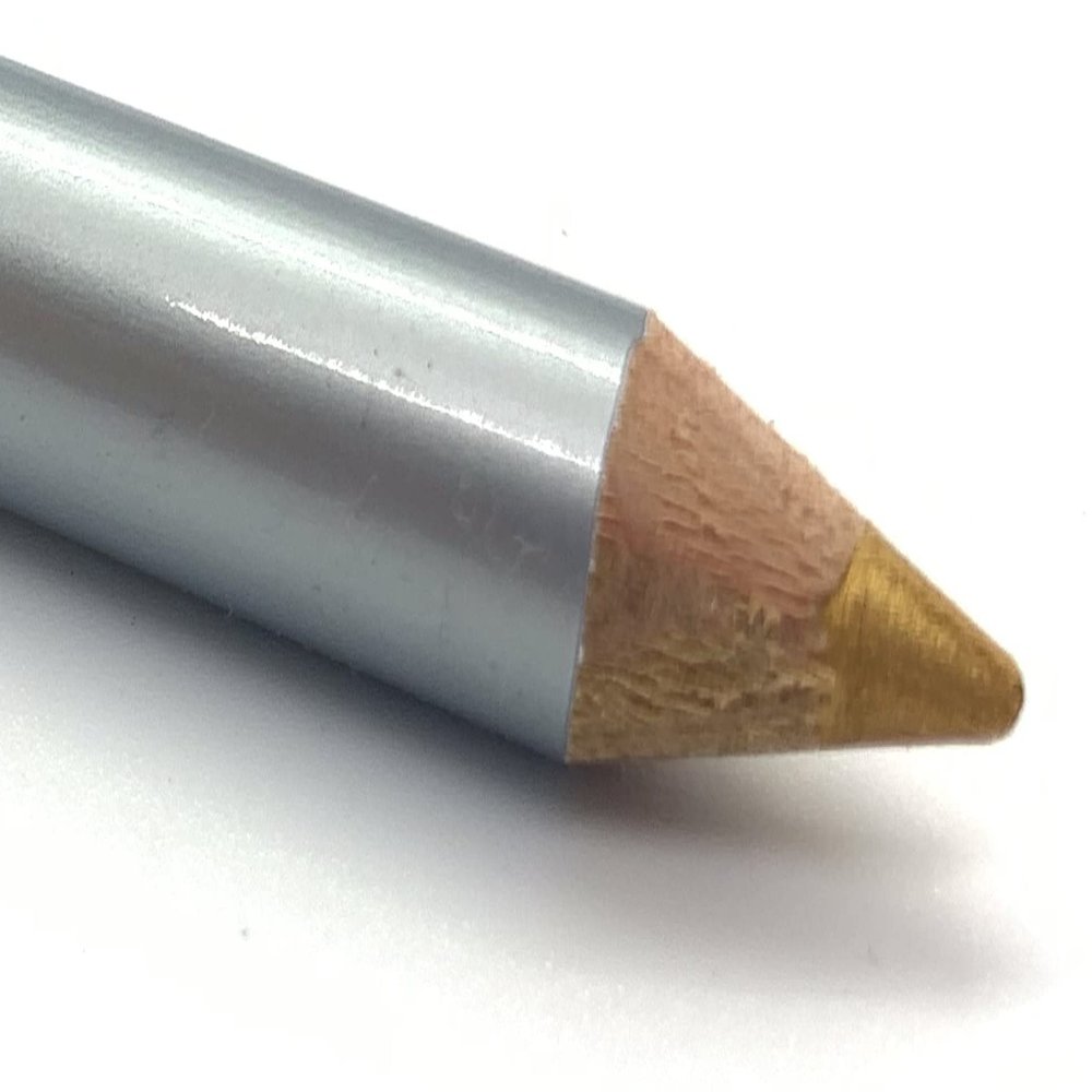 APM Wood Eyeliner Pencil Water Resistant and Long Lasting Professional Use Eye Makeup in 12 Shades Glides easy and hydrates with aloe enriched formula Made in Germany (Gold)