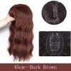 RemeeHi Curly Wave Hair with Bangs for Women, Toppers Hairpieces Clip in Hair Topper for Thinning Hair Synthetic Hair Extension Dark Brown 18inch view 2