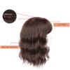 RemeeHi Curly Wave Hair with Bangs for Women, Toppers Hairpieces Clip in Hair Topper for Thinning Hair Synthetic Hair Extension Dark Brown 18inch view 3