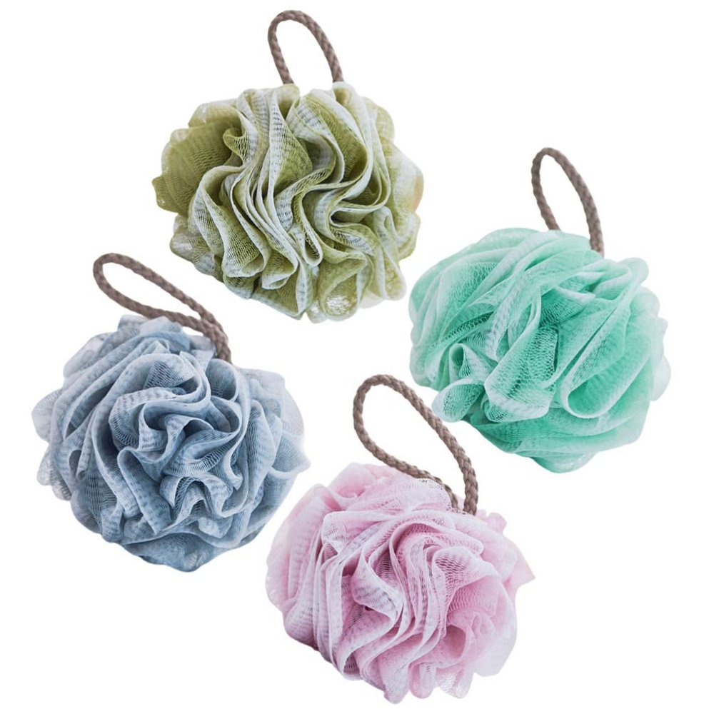 4pcs Gradient Bath Ball Shower Ball Cleaning Scrubber Bathing Skin Men Loofah Body Exfoliating Bathing Ball Foaming Balls Bathtub Men and Soft or Foam Ball