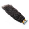 Water Wave Tape in Human Hair Extension Brazilian Virgin Hair Skin Weft Tape in Curly Adhesive Tape Hair Extensions 100g 40pcs (22inch 40Pieces, #Natural Color) view 3