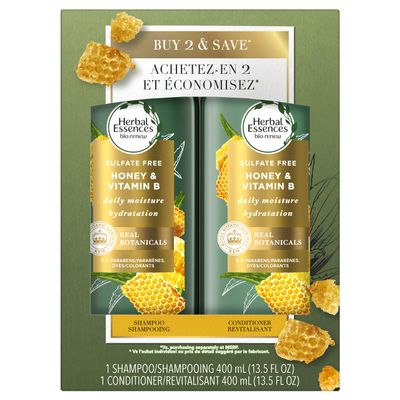 Herbal Essences Bio: Renew Sulfate-Free Honey & Vitamin B Shampoo & Conditioner Dual Pack, 27 Fl Oz