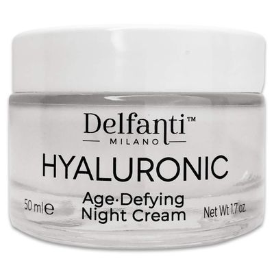 Delfanti Milano HYALURONIC AGE DEFYING NIGHT CREAM Face and Neck Moisturizer Made in Italy