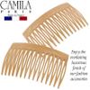 Camila Paris CP3112 French Hair Side Comb, Small, Curved Beige French Twist Hair Combs Decorative, Strong Hold Hair Clips for Women Bun Chignon Up-Do Styling Girls Hair Accessories, Made in France view 4