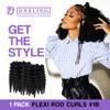 Darling Flexi Rod Curls 2X Crochet Hair Extensions, (1 pack of 2x per pack), Natural & Soft Texture, Fluffy Wand Curl, 14 Inch, #1B view 3