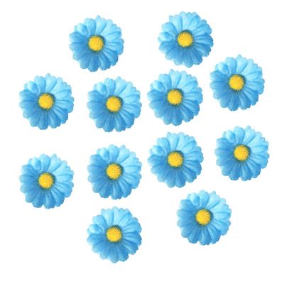 12pcs Womens Sweet Blue Daisy Hair Clips Mini Sun Flower Hairpins for Bridesmaid Wedding Hair Accessory