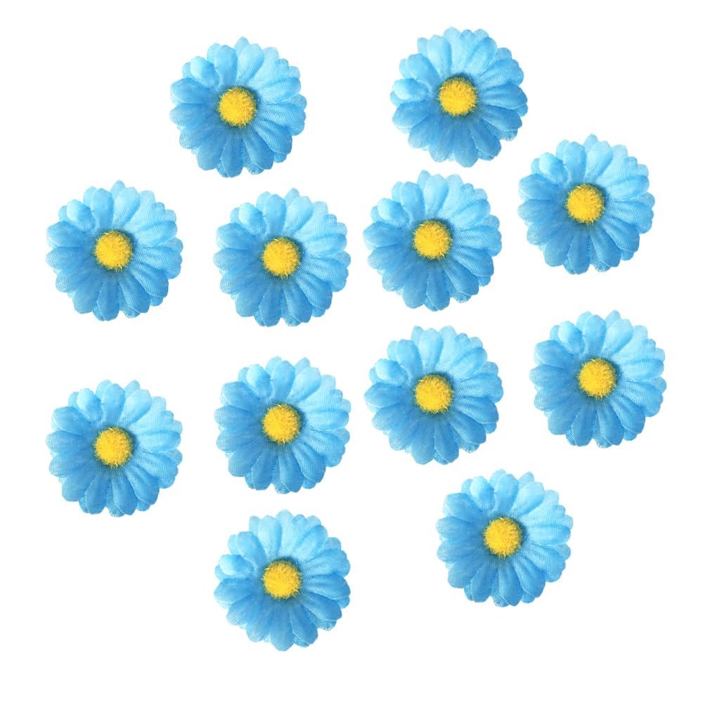 12pcs Womens Sweet Blue Daisy Hair Clips Mini Sun Flower Hairpins for Bridesmaid Wedding Hair Accessory