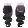 Body Wave Lace Closure Human Hair 4x4 Free Part Brazilian Virgin Human Hair Lace Closure with Baby Hair Natural Black 12 Inch view 2