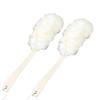 2Pcs Long Handle Bath Scrubber Shower Brush for Body Exfoliating and Massaging, White, 16.73 Inch view 1