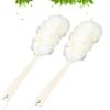 2Pcs Long Handle Bath Scrubber Shower Brush for Body Exfoliating and Massaging, White, 16.73 Inch view 3