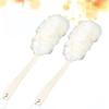 2Pcs Long Handle Bath Scrubber Shower Brush for Body Exfoliating and Massaging, White, 16.73 Inch view 4